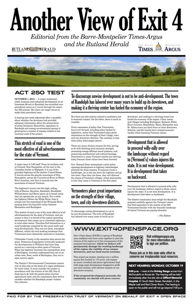Editorial from the Barre-Montpelier Times Argus and the Rutland Herald
