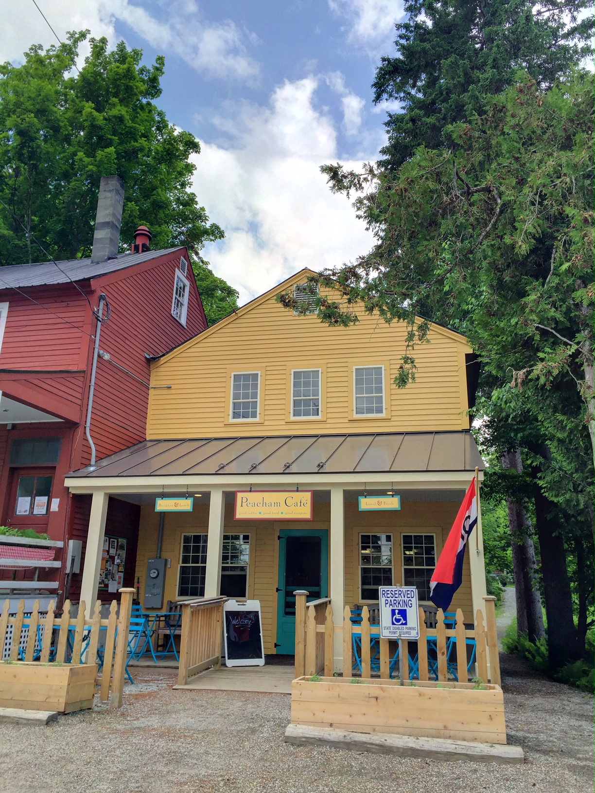 The completed Peacham Cafe - front view. Town of Peacham